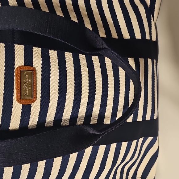 Navy and White Striped Tote Bag - Picture 5 of 14